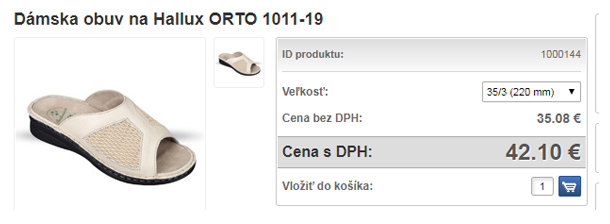 Dámska obuv na Hallux ORTO 1011-19